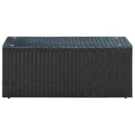 vidaXL 4-dielna záhradná sedacia súprava, čierna+podložky, polyratan – Obrázok 8