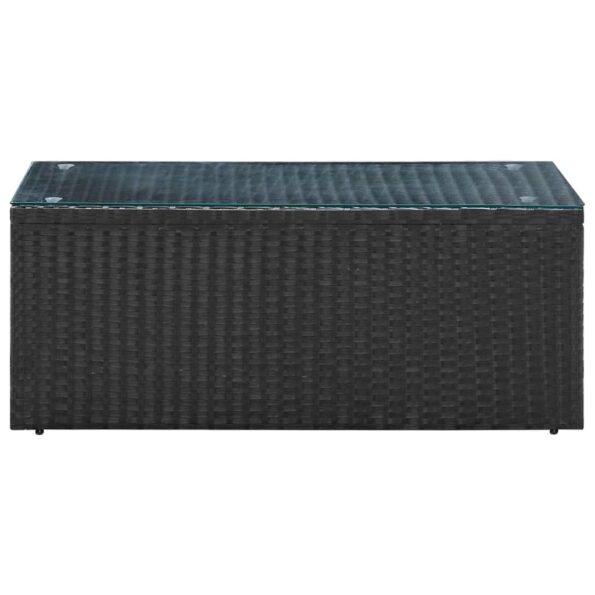 vidaXL 4-dielna záhradná sedacia súprava, čierna+podložky, polyratan – Obrázok 8