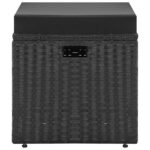 vidaXL 4-dielna záhradná sedacia súprava, čierna+podložky, polyratan – Obrázok 10