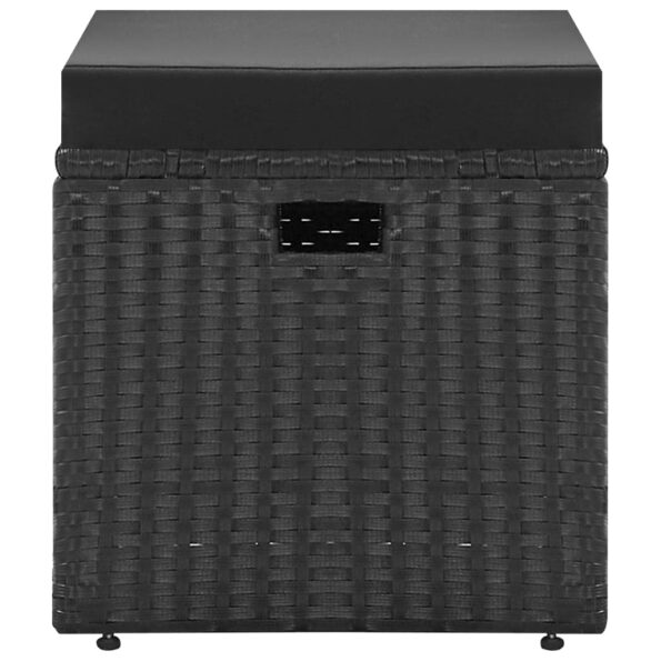 vidaXL 4-dielna záhradná sedacia súprava, čierna+podložky, polyratan – Obrázok 10