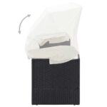 vidaXL Záhradná pohovka so strieškou čierna polyratanová – Obrázok 6