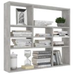 vidaXL Nástenná polica, betónovo sivá 90x16x78 cm, kompozitné drevo – Obrázok 3