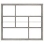 vidaXL Nástenná polica, betónovo sivá 90x16x78 cm, kompozitné drevo – Obrázok 4