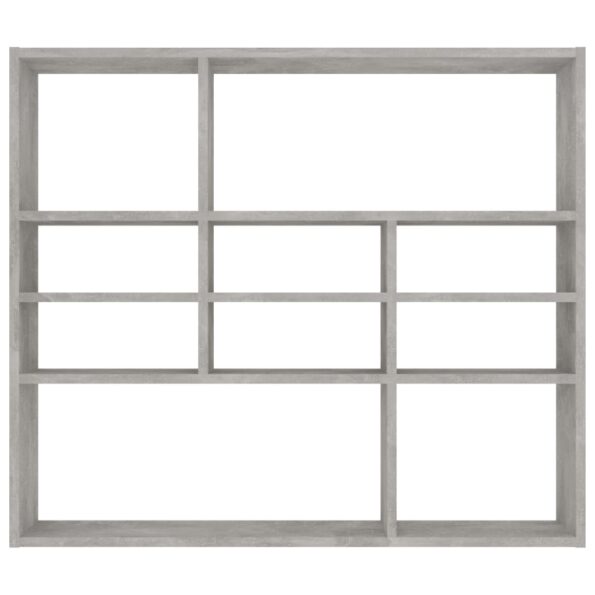 vidaXL Nástenná polica, betónovo sivá 90x16x78 cm, kompozitné drevo – Obrázok 4