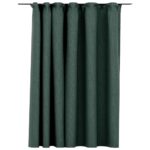 vidaXL Zatemňovací záves, ľanový vzhľad, háčiky, zelené 290x245 cm – Obrázok 2