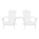 vidaXL Záhradné stoličky Adirondack+stolík, jedľový masív, biele – Obrázok 2