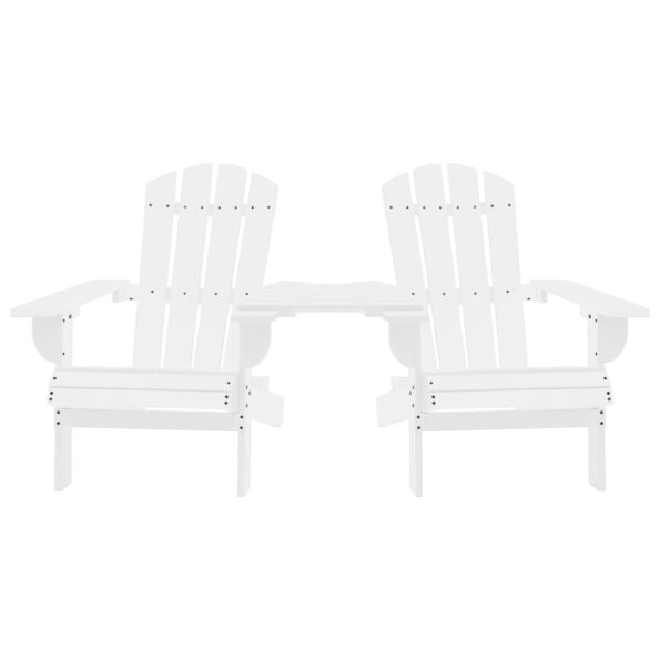 vidaXL Záhradné stoličky Adirondack+stolík, jedľový masív, biele – Obrázok 2