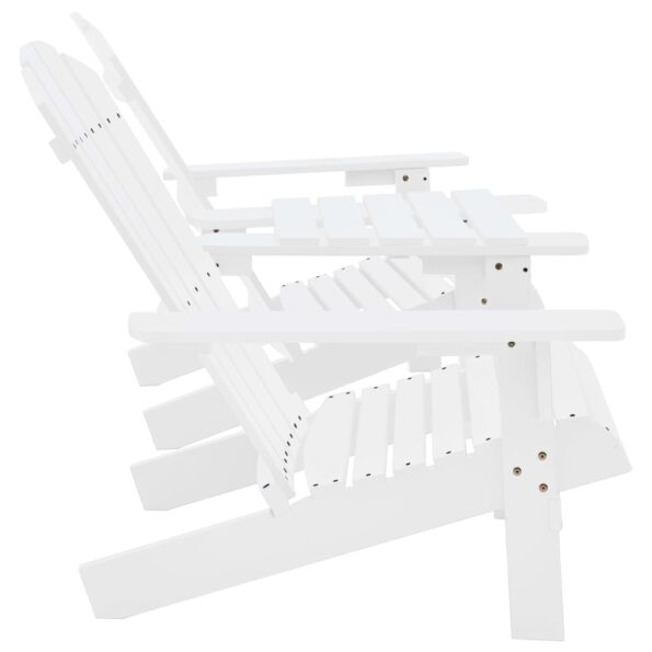 vidaXL Záhradné stoličky Adirondack+stolík, jedľový masív, biele – Obrázok 3