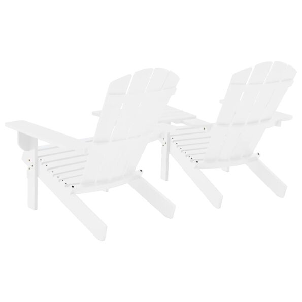 vidaXL Záhradné stoličky Adirondack+stolík, jedľový masív, biele – Obrázok 4