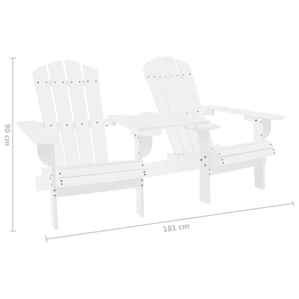 vidaXL Záhradné stoličky Adirondack+stolík, jedľový masív, biele – Obrázok 6