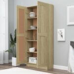 vidaXL Knižnica, dub sonoma 82,5x30,5x185,5 cm, kompozitné drevo – Obrázok 3