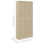 vidaXL Knižnica, dub sonoma 82,5x30,5x185,5 cm, kompozitné drevo – Obrázok 8