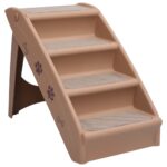 vidaXL Skladacie schody pre psa hnedé 62x40x49,5 cm – Obrázok 2