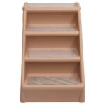 vidaXL Skladacie schody pre psa hnedé 62x40x49,5 cm – Obrázok 3