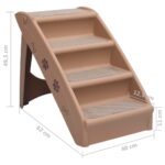 vidaXL Skladacie schody pre psa hnedé 62x40x49,5 cm – Obrázok 9