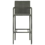 vidaXL Barové stoličky 2 ks sivé polyratan – Obrázok 3