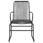 vidaXL 9-dielna záhradná jedálenská súprava čierna PVC ratan – Obrázok 6