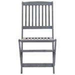 vidaXL Skladacie vonkajšie stoličky s podložkami 4 ks akáciový masív – Obrázok 10