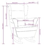 vidaXL Hojdacie kreslo s nohami z masívneho kaučuku čierne zamatové – Obrázok 8