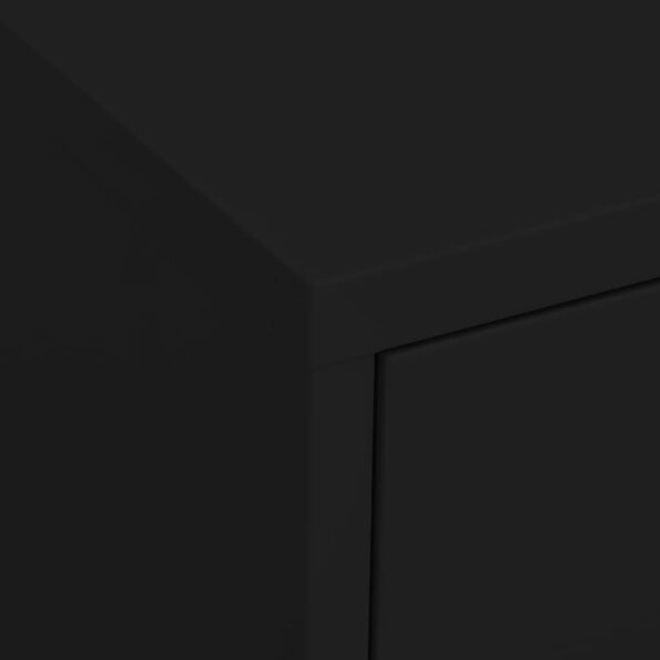 vidaXL Úložná skrinka čierna 80x35x101,5 cm oceľ – Obrázok 2