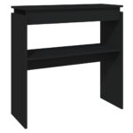 vidaXL Konzolový stolík, čierny 80x30x80 cm, kompozitné drevo – Obrázok 2