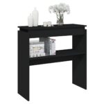 vidaXL Konzolový stolík, čierny 80x30x80 cm, kompozitné drevo – Obrázok 3