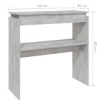vidaXL Konzolový stolík betónový sivý 80x30x80 cm drevotrieska – Obrázok 6