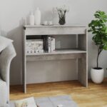 vidaXL Konzolový stolík betónový sivý 80x30x80 cm drevotrieska