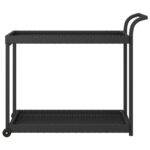 vidaXL Barový vozík čierny 100x45x83 cm polyratan – Obrázok 3