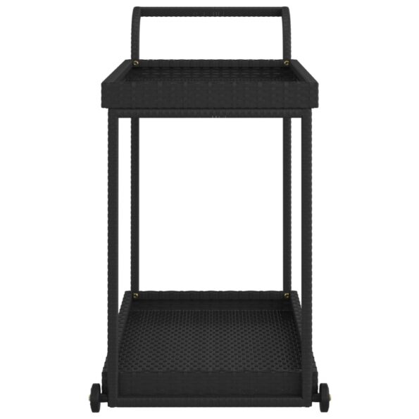vidaXL Barový vozík čierny 100x45x83 cm polyratan – Obrázok 4