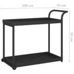 vidaXL Barový vozík čierny 100x45x83 cm polyratan – Obrázok 6