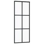 vidaXL Posuvné dvere s kovaním ESG sklo a hliník 76x205 cm – Obrázok 3