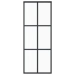 vidaXL Posuvné dvere s kovaním ESG sklo a hliník 76x205 cm – Obrázok 4