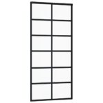 vidaXL Posuvné dvere s kovaním ESG sklo a hliník 90x205 cm – Obrázok 3