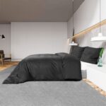 vidaXL Súprava obliečok na paplón čierna 155x200 cm bavlna – Obrázok 4