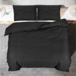 vidaXL Súprava obliečok na paplón čierna 155x200 cm bavlna – Obrázok 5