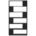 vidaXL Knižnica/deliaca stena čierna 100x24x188 cm – Obrázok 5