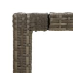 vidaXL Záhradný stôl 90x90x75 cm tvrdené sklo a polyratan sivý – Obrázok 5