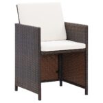 vidaXL 4-dielna záhradná súprava stoličky s podnožkou polyratan hnedá – Obrázok 3