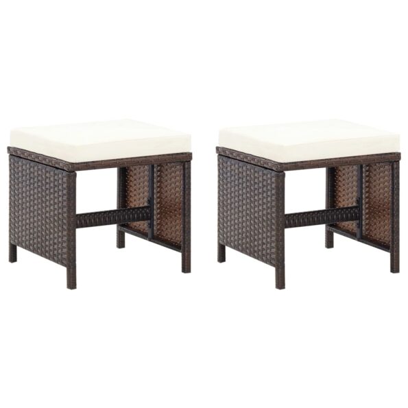 vidaXL 4-dielna záhradná súprava stoličky s podnožkou polyratan hnedá – Obrázok 7