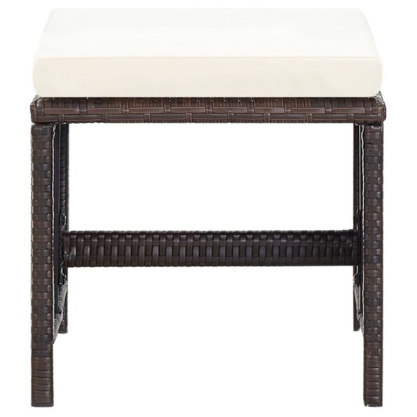 vidaXL 4-dielna záhradná súprava stoličky s podnožkou polyratan hnedá – Obrázok 9