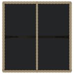 vidaXL Záhradný stôl béžový 109x107x74 cm polyratan a sklo – Obrázok 5