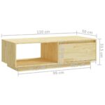 vidaXL Konferenčný stolík 110x50x33,5 cm, borovicový masív – Obrázok 11