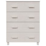 vidaXL Komoda HAMAR, biela 79x40x103,5 cm, borovicový masív – Obrázok 5