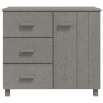 vidaXL Komoda HAMAR, svetlosivá 90x40x80 cm, borovicový masív – Obrázok 5