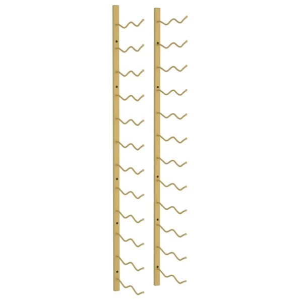 vidaXL Nástenný stojan na víno na 24 fliaš zlatý železný – Obrázok 2