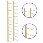 vidaXL Nástenný stojan na víno na 24 fliaš zlatý železný – Obrázok 6