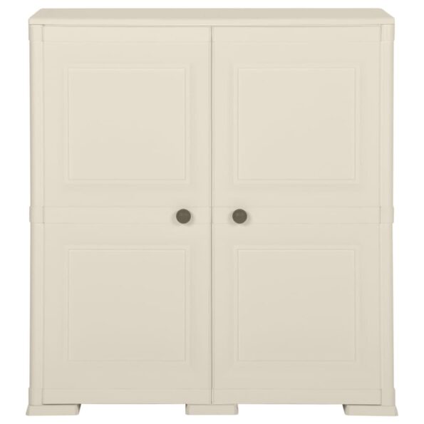 vidaXL Plastová skrinka 79x43x85,5 cm, drevený dizajn, vanilková – Obrázok 4