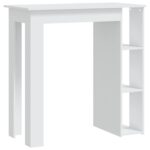 vidaXL Barový stôl+polica, biely 102x50x103,5 cm, kompozitné drevo – Obrázok 2