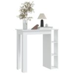 vidaXL Barový stôl+polica, biely 102x50x103,5 cm, kompozitné drevo – Obrázok 3